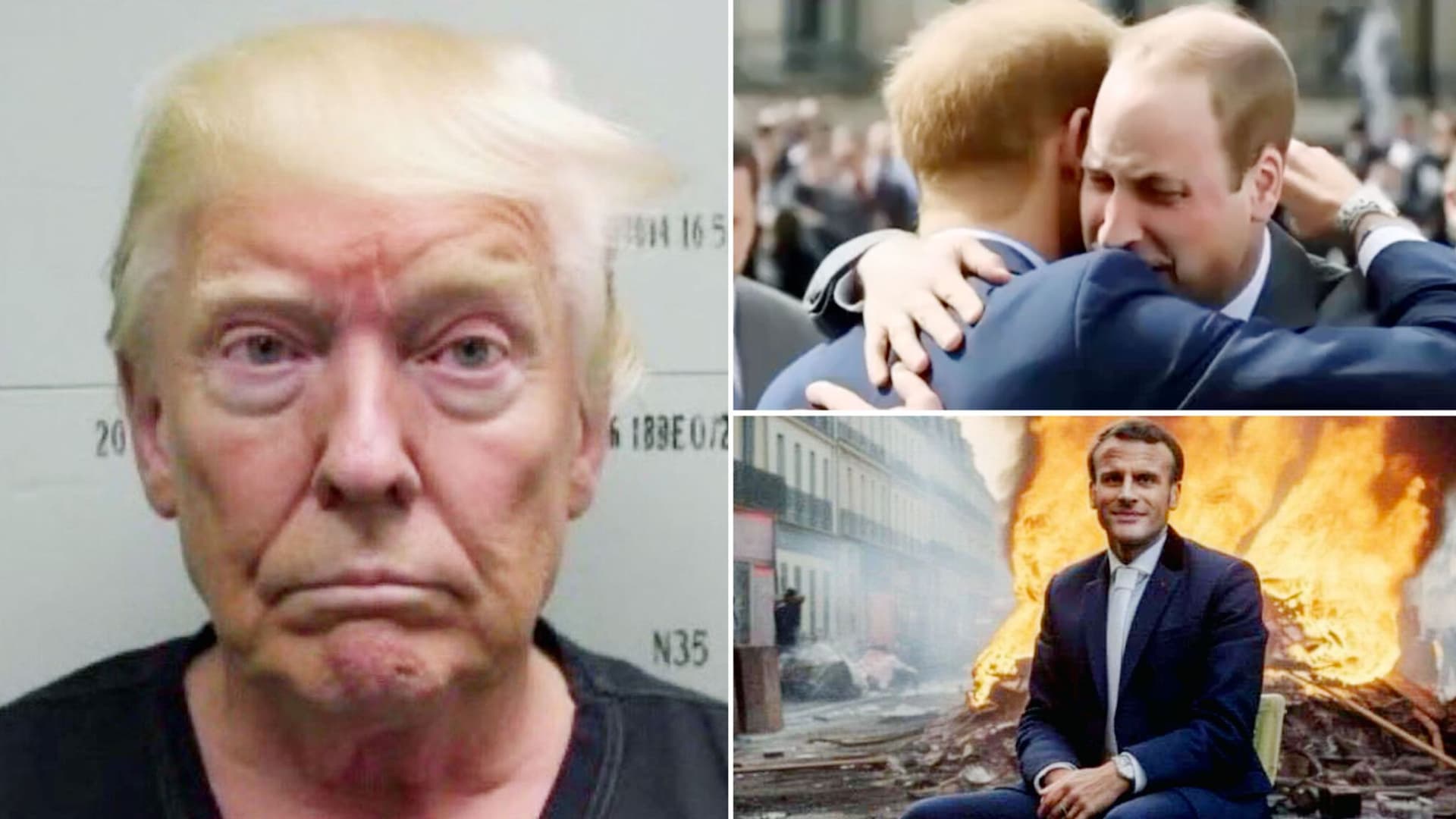 Examples of AI-generated fake news images showing fabricated content